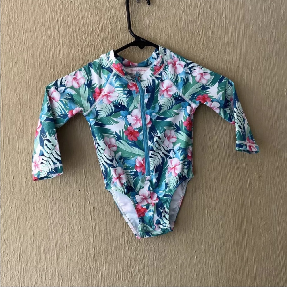 Tommy Bahama Toddler 18 Months Swim Suit Girls one piece Rash Guard Sun Protect